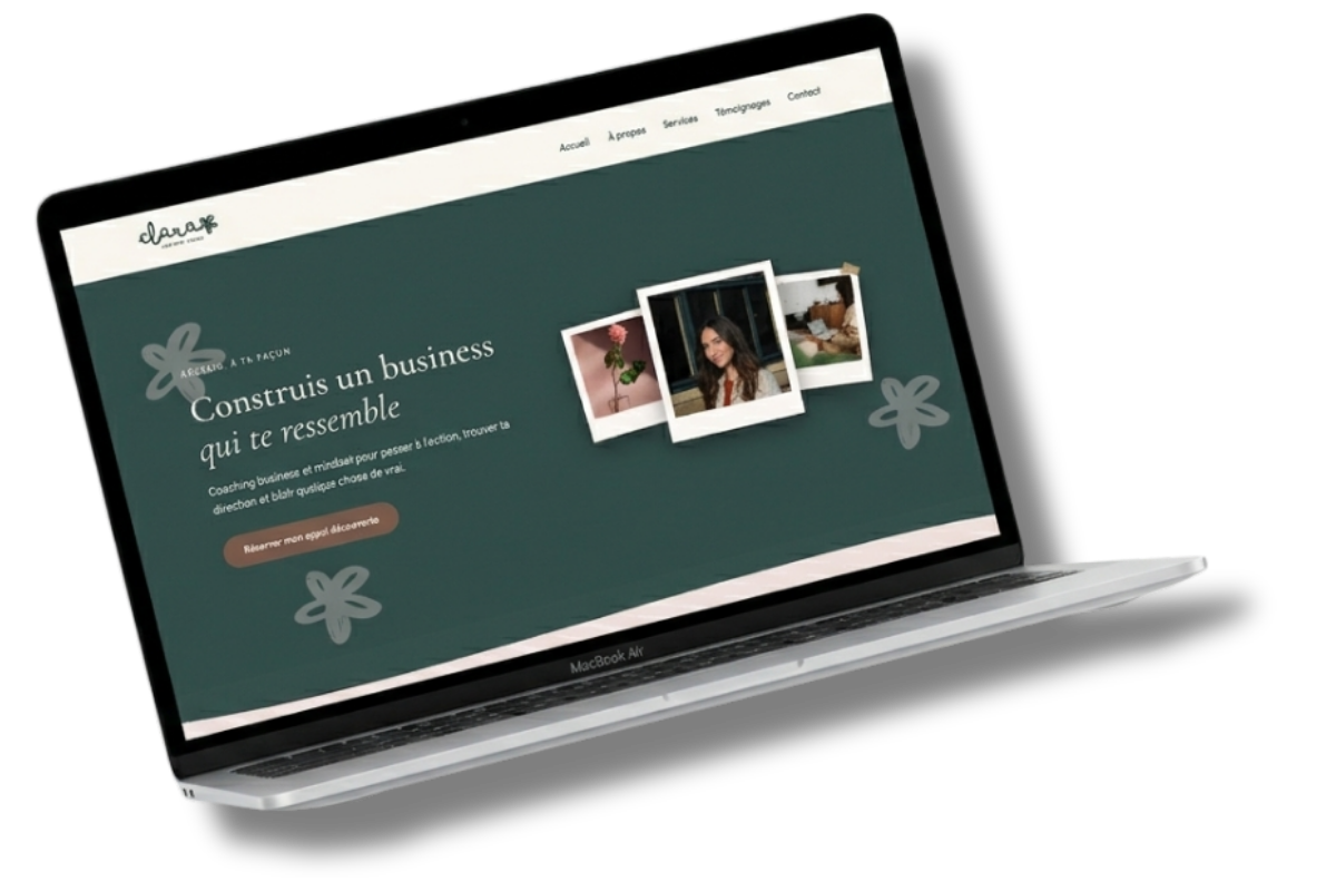 Mockup d'un site web sur ordinateur
